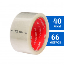 Клейкая лента прозрачная 72мм 66м (скотч)