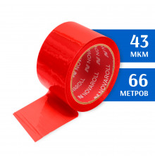 Скотч цветной красный 66 м 43 мкм