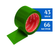 Скотч цветной зеленый 66 м 43 мкм