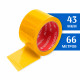 Скотч цветной желтый 66 м 43 мкм