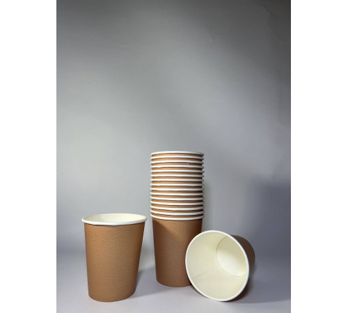 Стакан бумажный 250 мл крафт 1-слой D80 (50 шт)