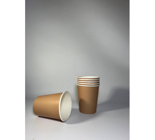 Стакан бумажный 250 мл крафт 1-слой D80 (50 шт)