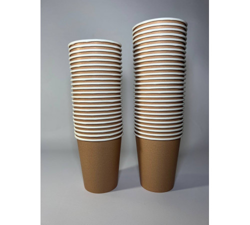 Стакан бумажный 250 мл крафт 1-слой D80 (50 шт)