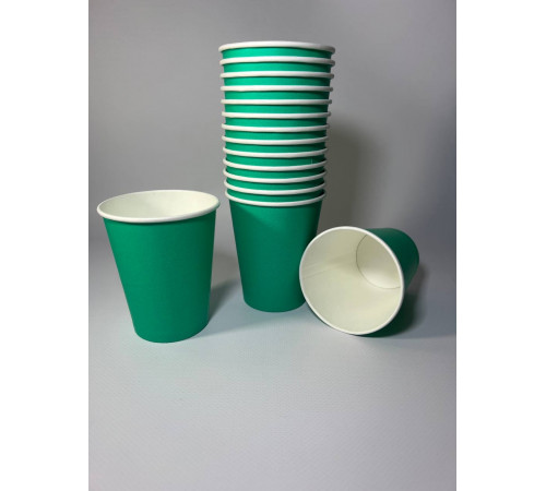 Стакан бумажный 250 мл зеленый 1-слой D80 (50 шт)