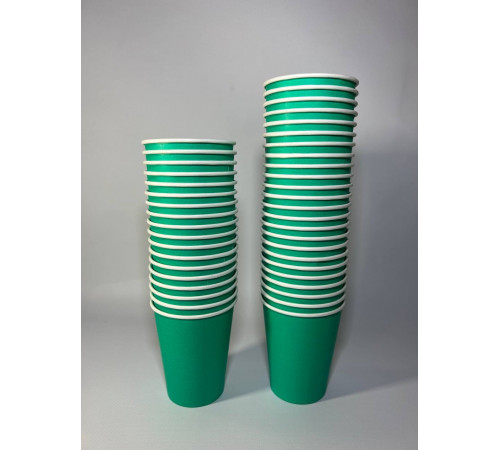 Стакан бумажный 250 мл зеленый 1-слой D80 (50 шт)