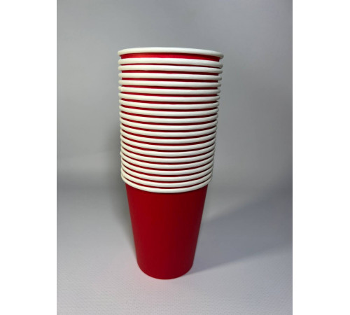 Стакан бумажный 250 мл красный 1-слой D80 (50 шт)