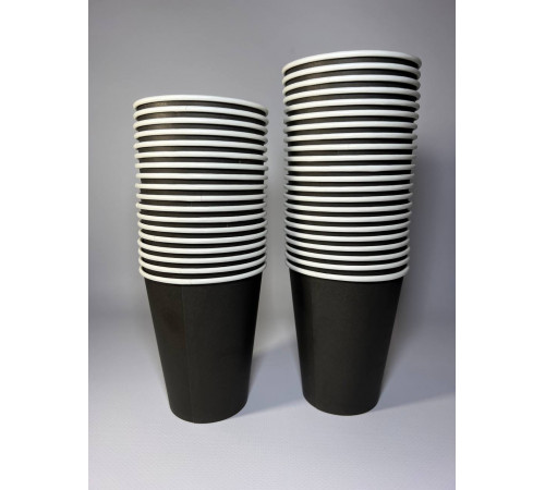 Стакан бумажный 250 мл черный 1-слой D80 (50 шт)
