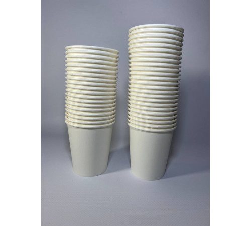 Стакан бумажный 250 мл белый 1-слой  D80 (50 шт)