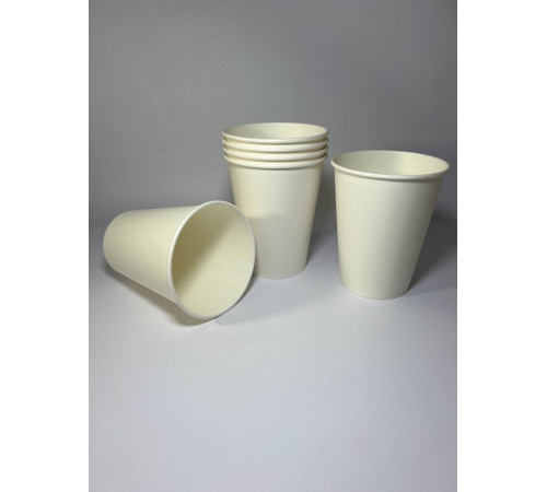 Стакан бумажный 250 мл белый 1-слой  D80 (50 шт)