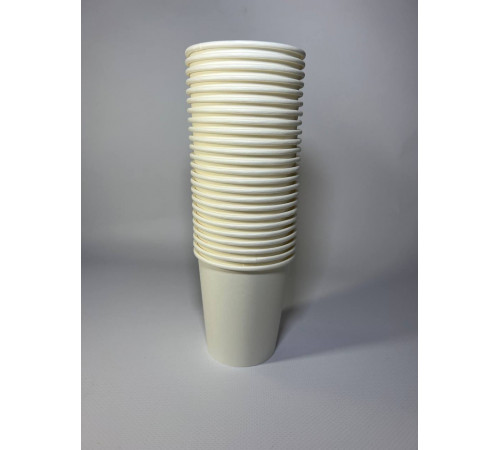 Стакан бумажный 350-400 мл белый  1-слой D90 (50 шт)