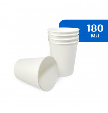 Стакан бумажный 180 мл  белый  1-слой D73 (50 шт)