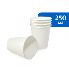 Стакан бумажный 250 мл белый 1-слой  D80 (50 шт)