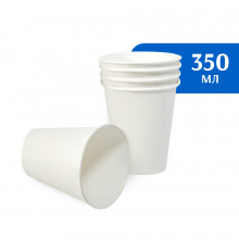 Стакан бумажный 350-400 мл белый  1-слой D90 (50 шт)