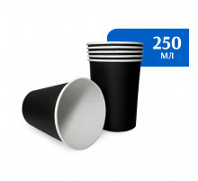 Стакан бумажный 250 мл черный 1-слой D80 (50 шт)