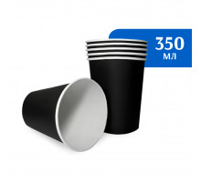 Стакан бумажный 350-400 мл черный  1-слой D90 (50 шт)
