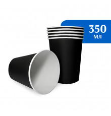 Стакан бумажный 350-400 мл черный  1-слой D90 (50 шт)