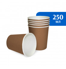 Стакан бумажный 250 мл крафт 1-слой D80 (50 шт)