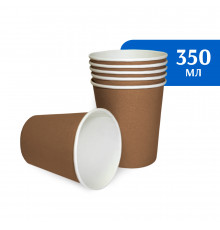 Стакан бумажный 350-400 мл крафт  1-слой D90 (50 шт)