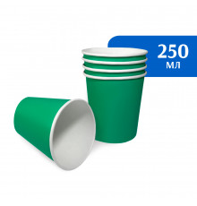 Стакан бумажный 250 мл зеленый 1-слой D80 (50 шт)
