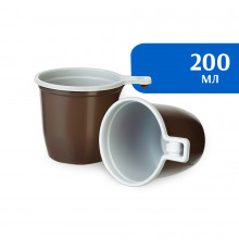 Чашка пластиковая 200 мл коричневая (50шт)