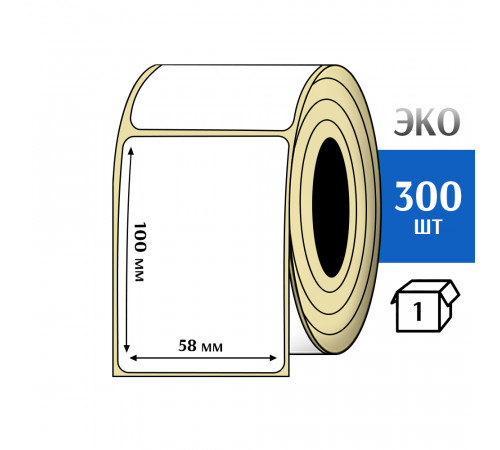 Термоэтикетка ЭКО 58x100 мм (300шт) Eco