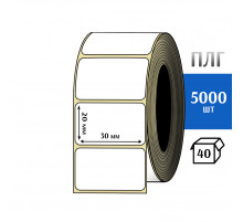 Термотрансферная этикетка ПЛГ 30х20 (5000) COAT 76 втулка