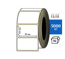Термотрансферная этикетка ПЛГ 43x25 (5000) COAT 76 втулка