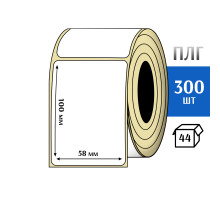 Термотрансферная этикетка ПЛГ 58х100 (300) COAT
