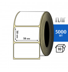 Термотрансферная этикетка ПЛГ 58x30 (5000) COAT 76 втулка