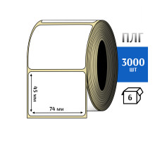 Термотрансферная этикетка ПЛГ 74х45 (3000) COAT 76 втулка