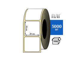 Термотрансферная этикетка ПЛГ 24х24 (5000) COAT