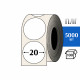 Термотрансферная этикетка ПЛГ D=20 круг (5000) COAT