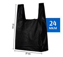 Пакет-майка ПНД 53х27 см (100 шт) черный