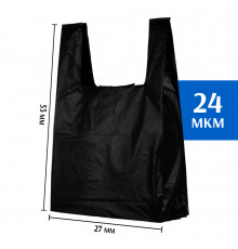 Пакет-майка ПНД 53х27 см (100 шт) черный