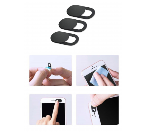 Шторки для веб камеры черные, 10 шт