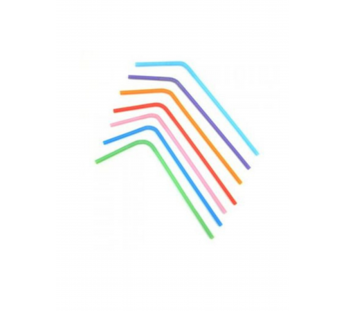 Трубочки с гофрой для коктейля 5х210 мм,  цветные, 100 шт.