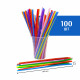Трубочки с гофрой для коктейля 5х210 мм,  цветные, 100 шт.